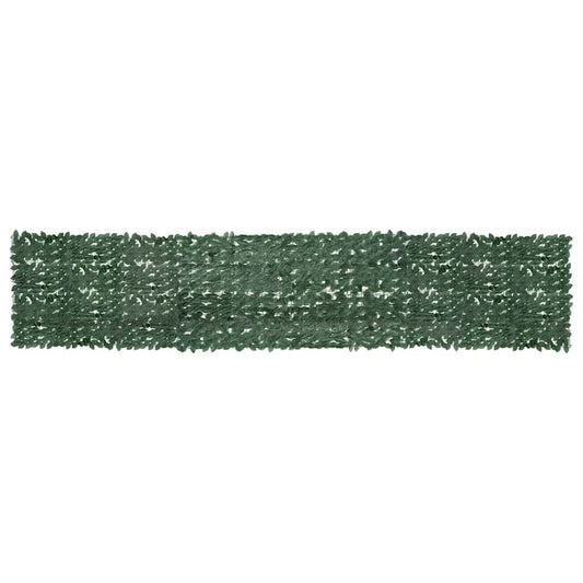Tela de varanda com folhas verde-escuras 500x100 cm