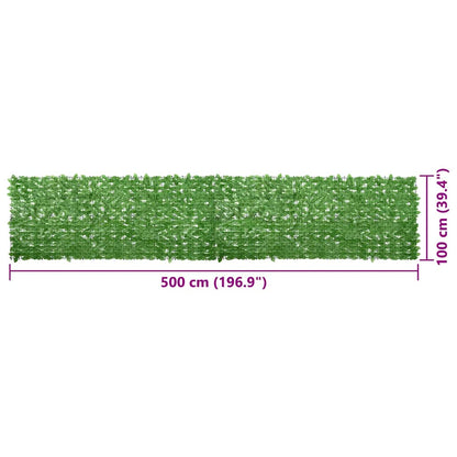 Tela de varanda com folhas verdes 500x100 cm