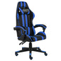 Cadeira estilo corrida couro artificial preto e azul
