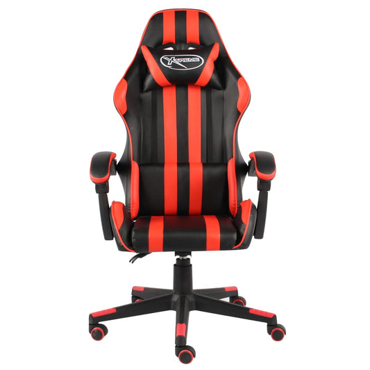 Cadeira estilo corrida couro artificial preto e vermelho