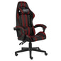 Cadeira estilo corrida couro artificial preto e vermelho tinto