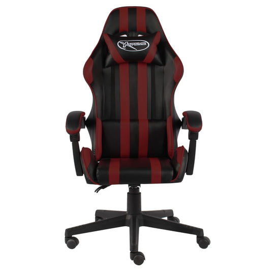 Cadeira estilo corrida couro artificial preto e vermelho tinto