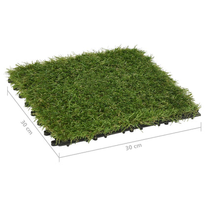 Ladrilhos de relva artificial 11 pcs 30x30 cm verde