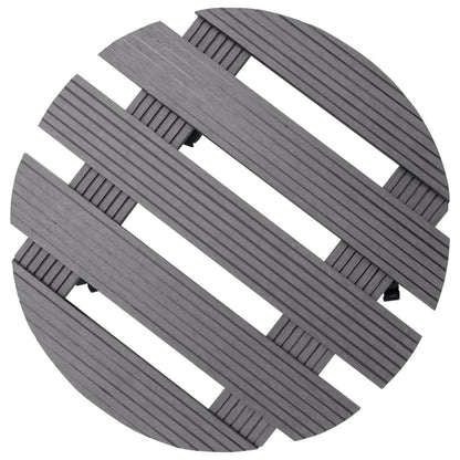 Suportes com rodas para vasos 2 pcs Ø30x7,5 cm WPC cinzento