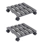 Suportes com rodas para vasos 2 pcs 30x30x7,5 cm WPC cinzento