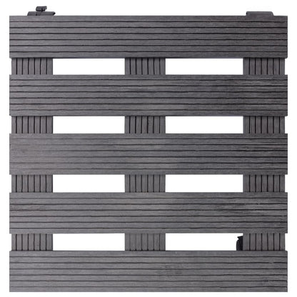 Suportes com rodas para vasos 2 pcs 30x30x7,5 cm WPC cinzento
