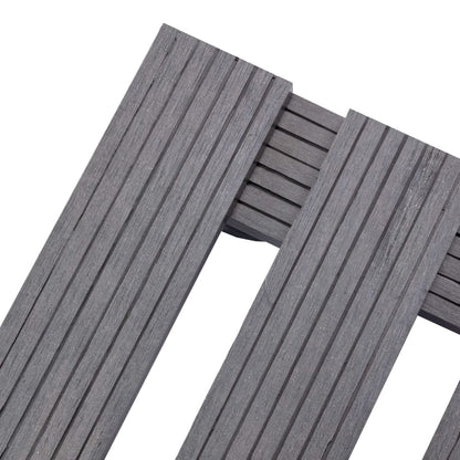 Suportes com rodas para vasos 2 pcs 30x30x7,5 cm WPC cinzento
