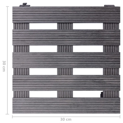 Suportes com rodas para vasos 2 pcs 30x30x7,5 cm WPC cinzento