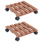 Suportes com rodas para vasos 2 pcs 30x30x7,5 cm WPC castanho