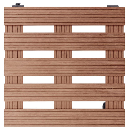 Suportes com rodas para vasos 2 pcs 30x30x7,5 cm WPC castanho