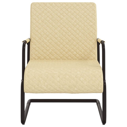 Cadeira cantilever em couro artificial cor creme