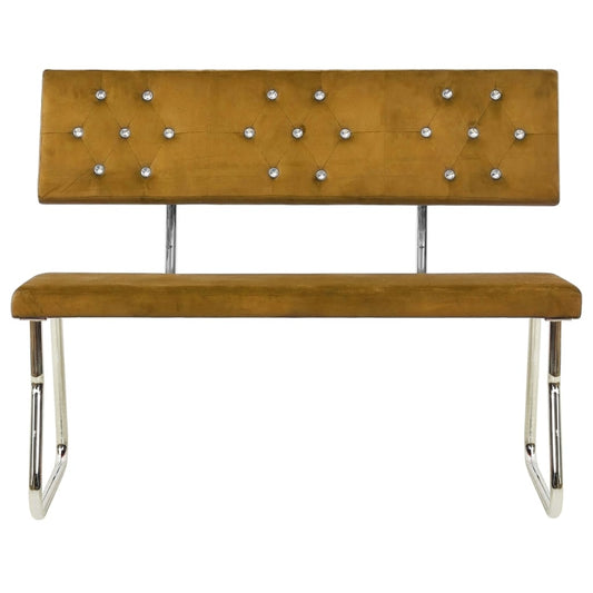 Banco 110 cm veludo castanho