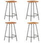 Bancos de bar 4 pcs madeira de acácia maciça