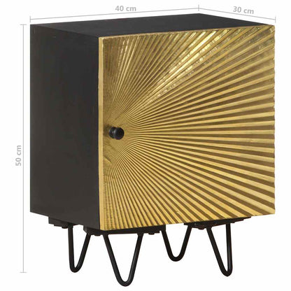 Mesa de cabeceira c/ frente bronze 40x30x50 cm mangueira maciça