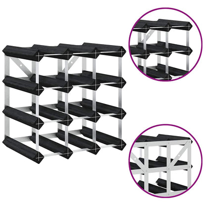 Garrafeira para 12 garrafas madeira de pinho maciça preto