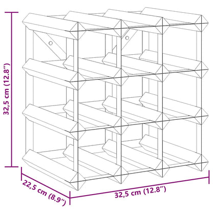 Garrafeira para 12 garrafas madeira de pinho maciça preto