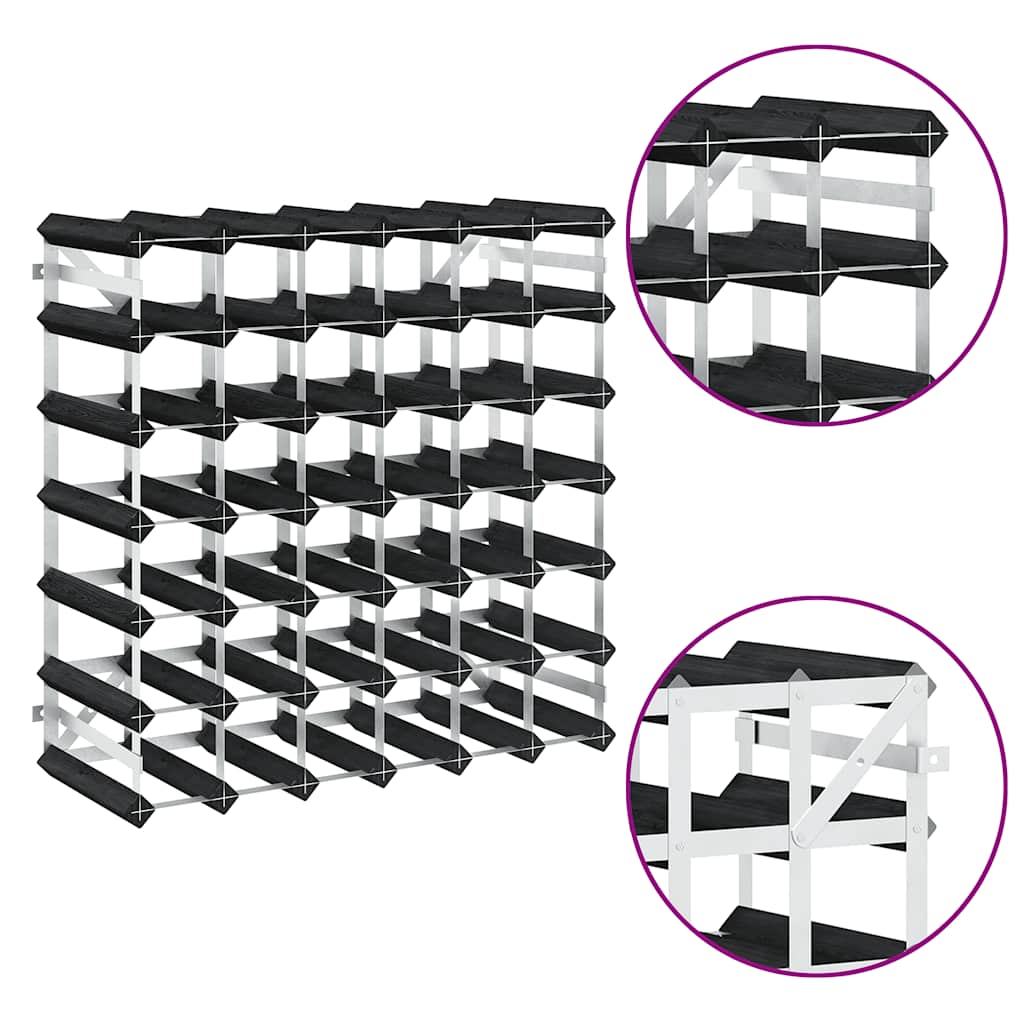 Garrafeira para 42 garrafas madeira de pinho maciça preto