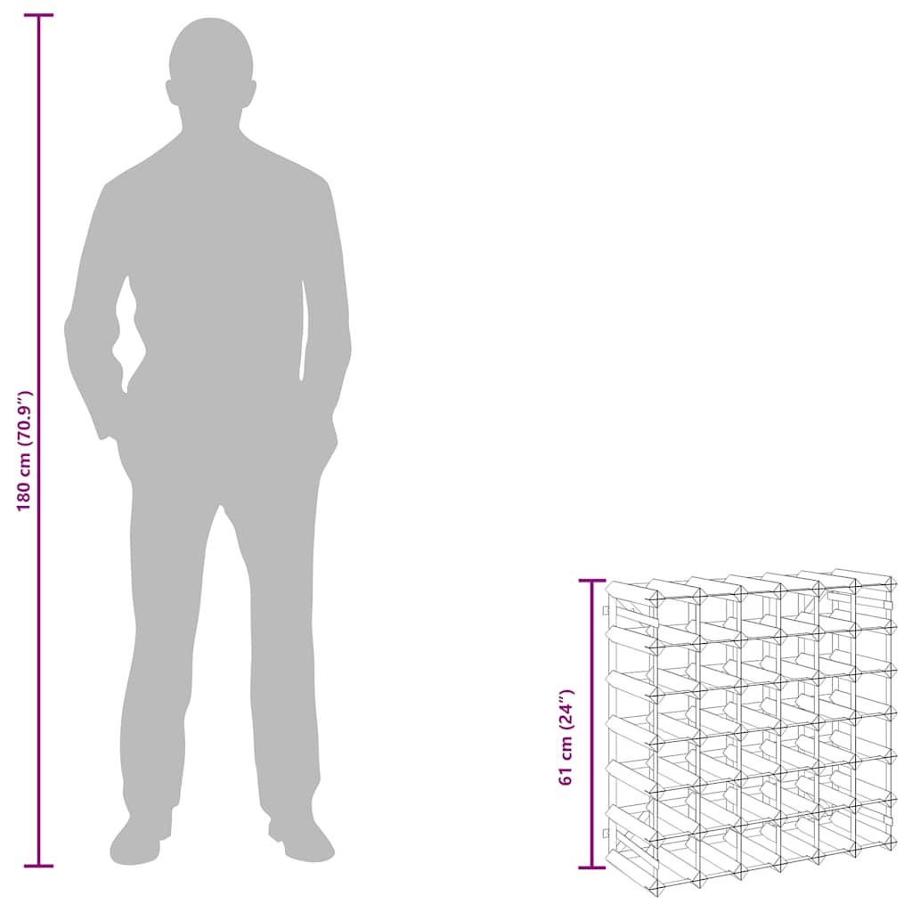 Garrafeira para 42 garrafas madeira de pinho maciça preto