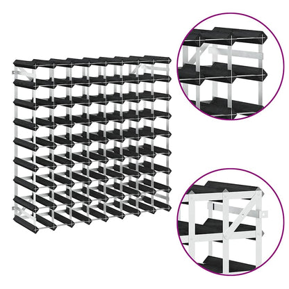 Garrafeira para 72 garrafas madeira de pinho maciça preto