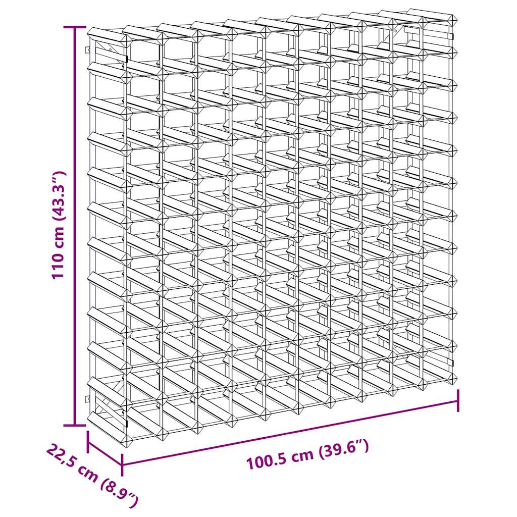 Garrafeira para 120 garrafas madeira de pinho maciça preto