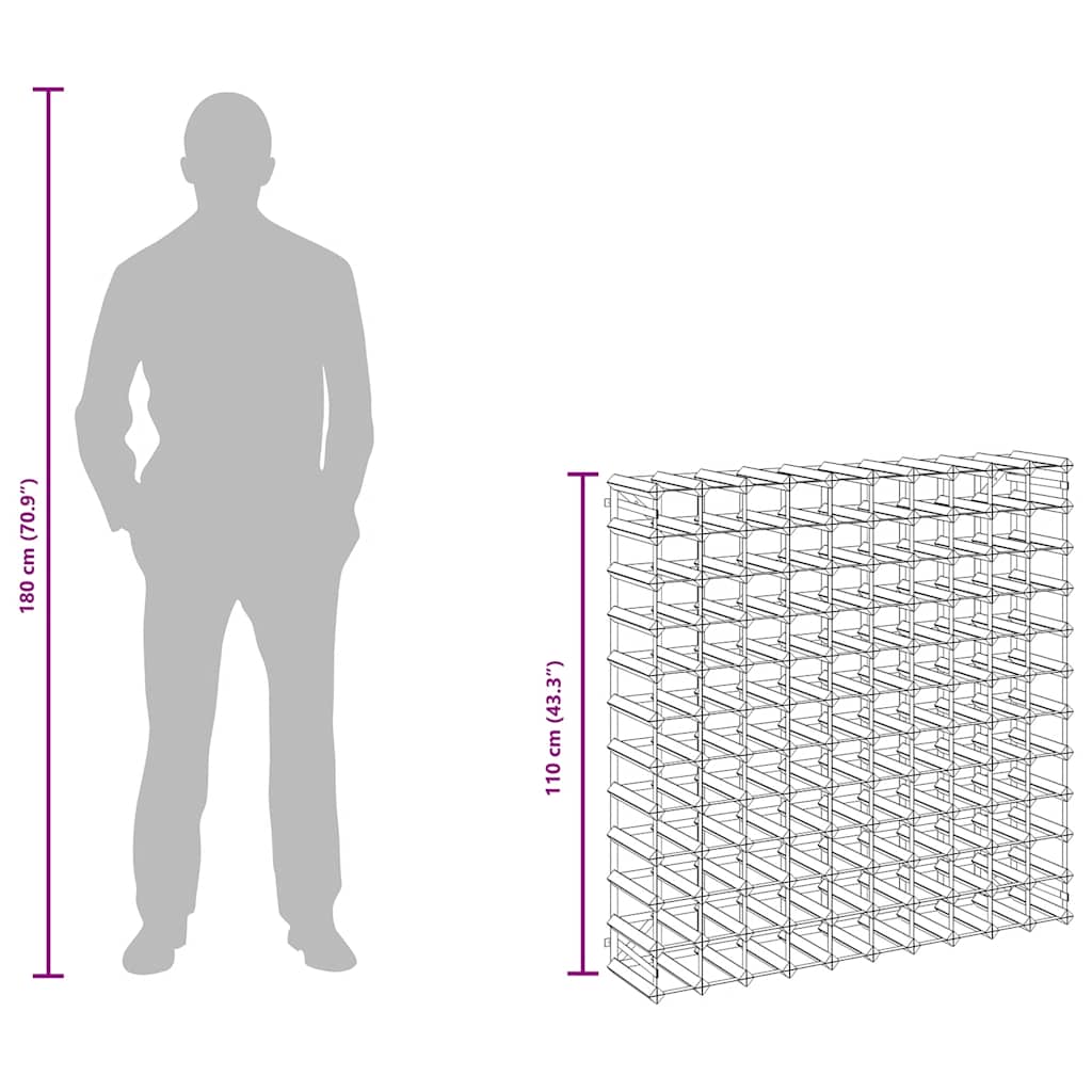 Garrafeira para 120 garrafas madeira de pinho maciça preto