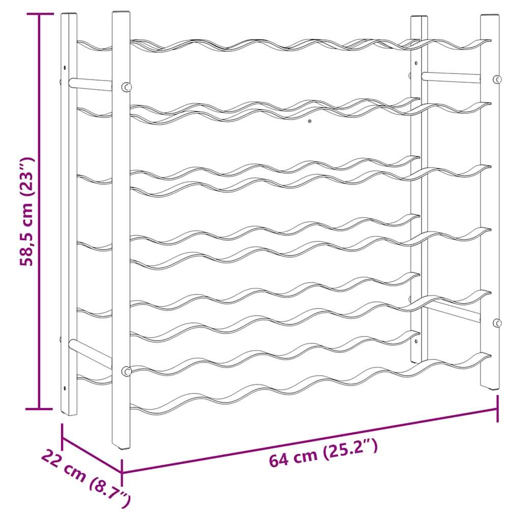 Garrafeira para 36 garrafas ferro preto