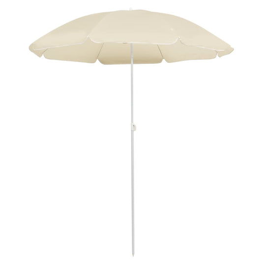 Guarda-sol de jardim com poste de aço 180 cm cor areia