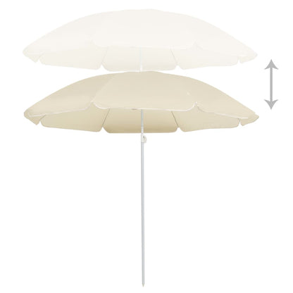 Guarda-sol de jardim com poste de aço 180 cm cor areia