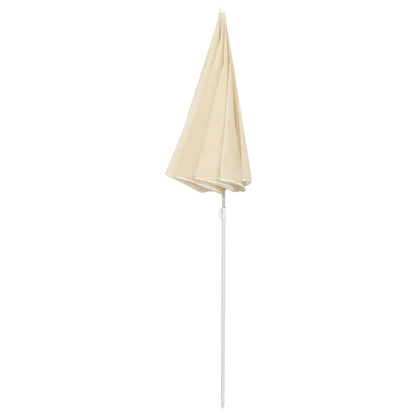 Guarda-sol de jardim com poste de aço 180 cm cor areia