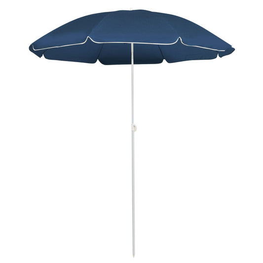 Guarda-sol de jardim com poste de aço 180 cm azul