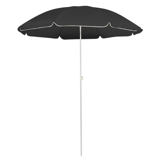 Guarda-sol de jardim com poste de aço 180 cm antracite