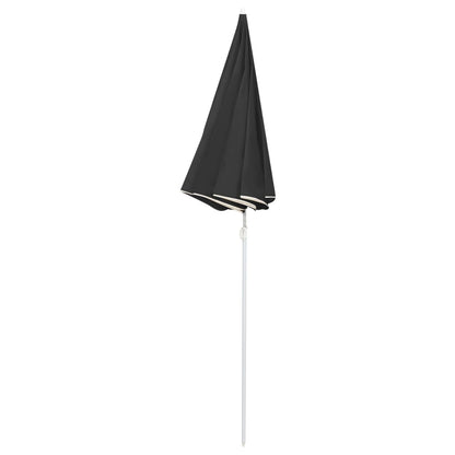 Guarda-sol de jardim com poste de aço 180 cm antracite