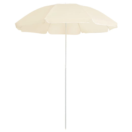 Guarda-sol de jardim com poste de aço 180 cm cor areia