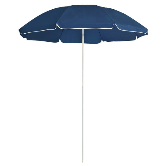 Guarda-sol de jardim com poste de aço 180 cm azul