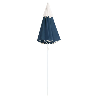Guarda-sol de jardim com poste de aço 180 cm azul