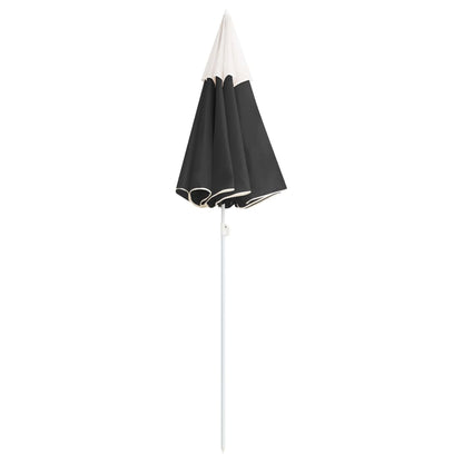 Guarda-sol de jardim com poste de aço 180 cm antracite