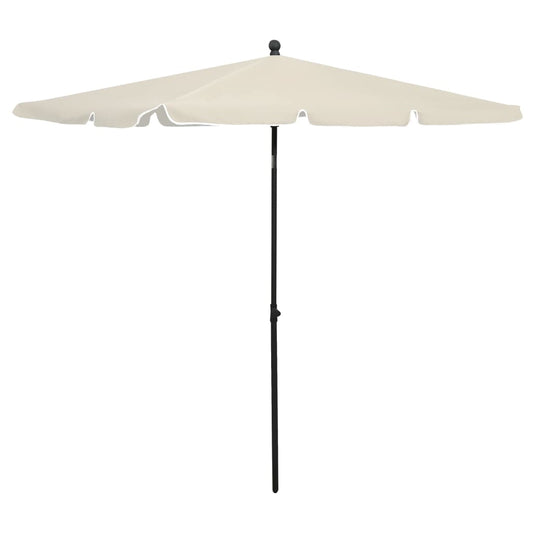 Guarda-sol de jardim com mastro 210x140 cm cor areia