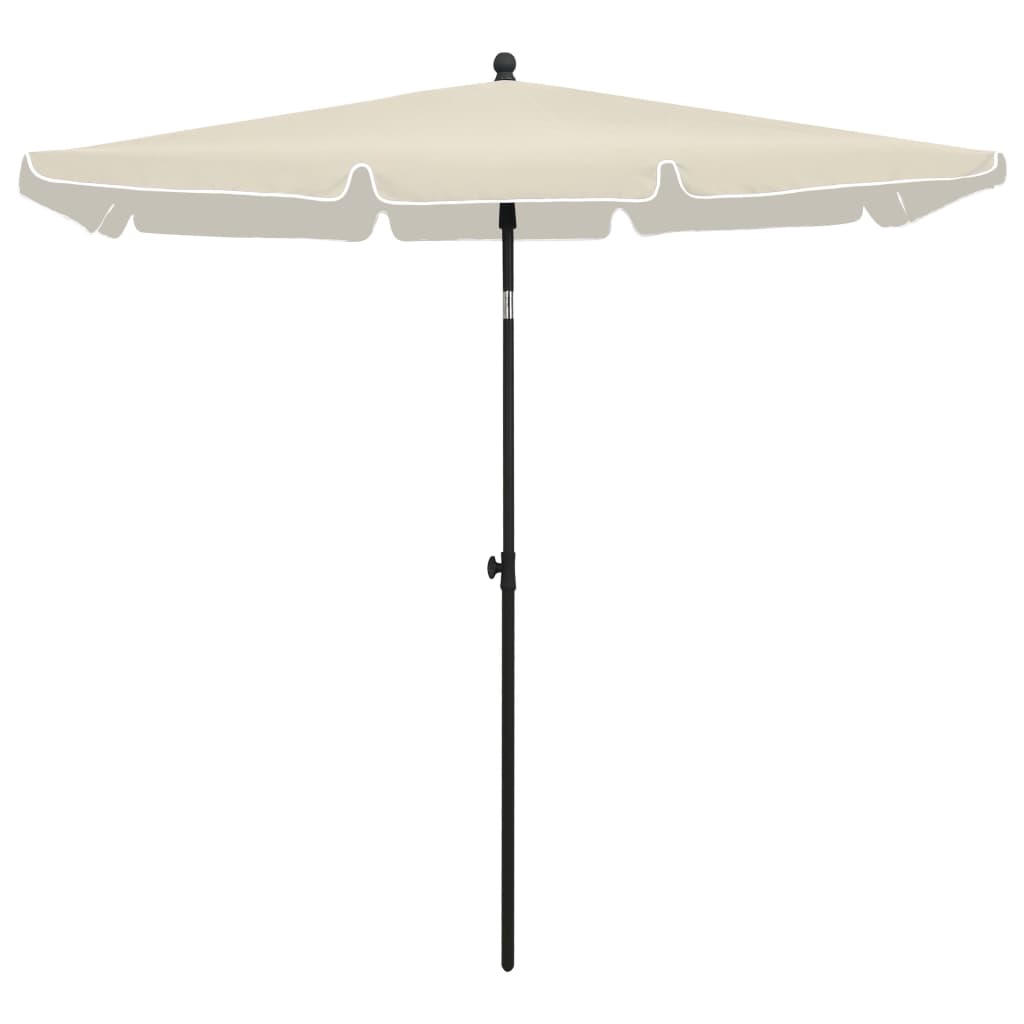 Guarda-sol de jardim com mastro 210x140 cm cor areia