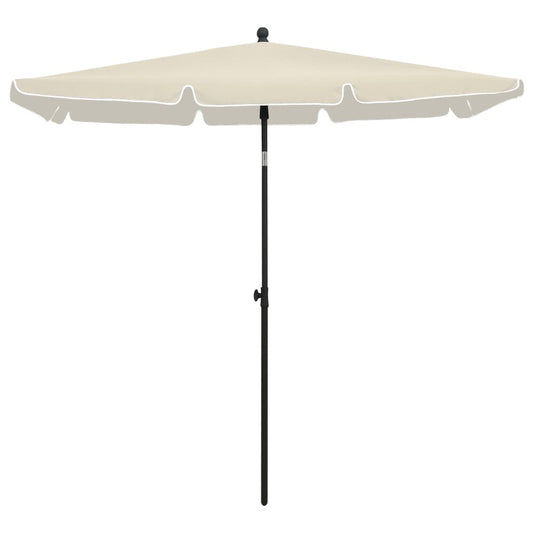 Guarda-sol de jardim com mastro 210x140 cm cor areia