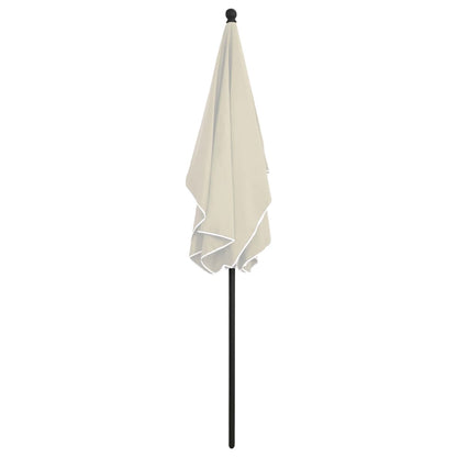 Guarda-sol de jardim com mastro 210x140 cm cor areia