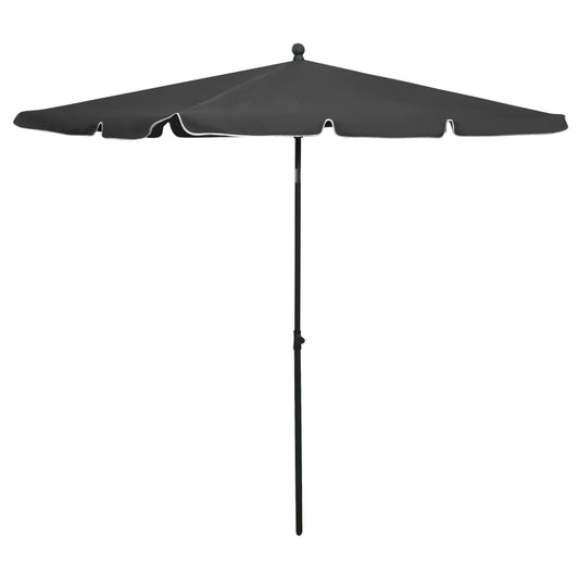 Guarda-sol de jardim com mastro 210x140 cm antracite