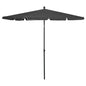 Guarda-sol de jardim com mastro 210x140 cm antracite