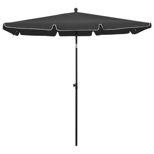 Guarda-sol de jardim com mastro 210x140 cm antracite