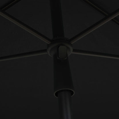 Guarda-sol de jardim com mastro 210x140 cm preto
