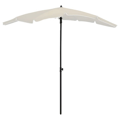Guarda-sol de jardim com poste 200x130 cm cor areia