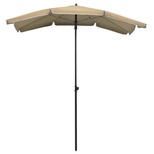 Guarda-sol de jardim com poste 200x130 cm cinzento-acastanhado