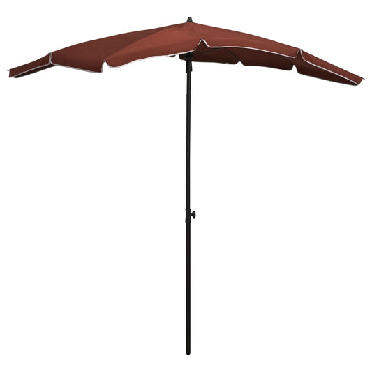Guarda-sol de jardim com poste 200x130 cm terracota