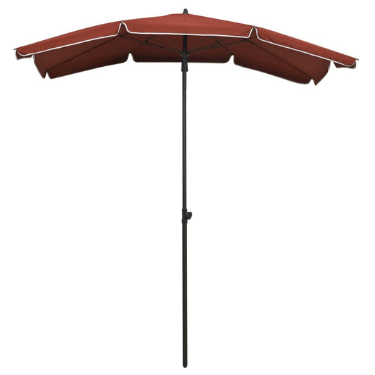 Guarda-sol de jardim com poste 200x130 cm terracota