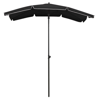 Guarda-sol de jardim com poste 200x130 cm preto