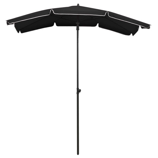 Guarda-sol de jardim com poste 200x130 cm preto